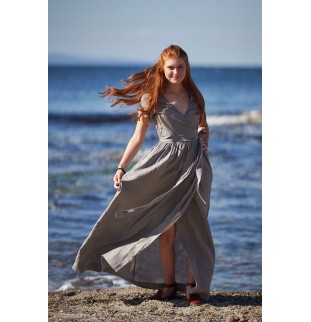 Bohemian long wrap dress