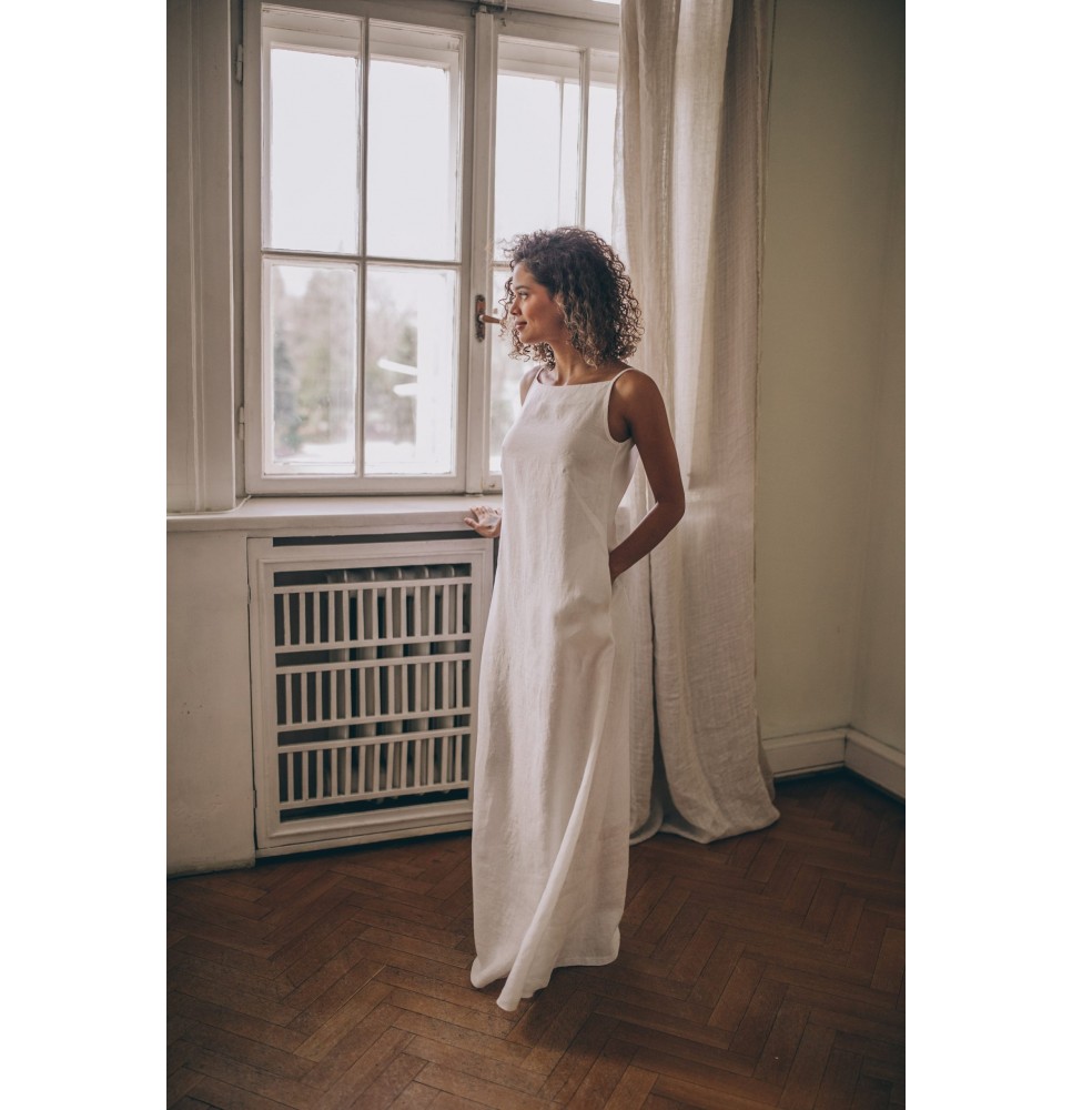 Ladies minimalist white dress