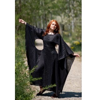 Summer Black Linen Dress