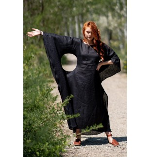 Summer Black Linen Dress