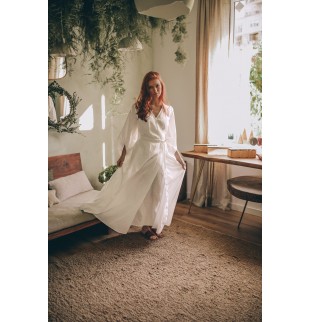 Summer Linen Lantern Sleeve Dress