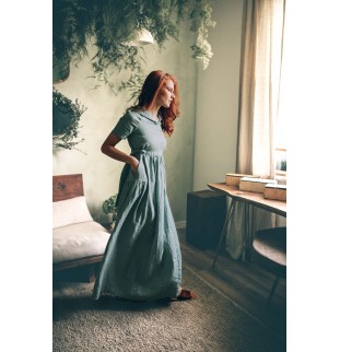 Summer Linen Long Hooded Dress