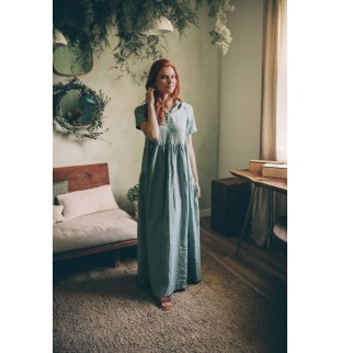 Summer Linen Long Hooded Dress