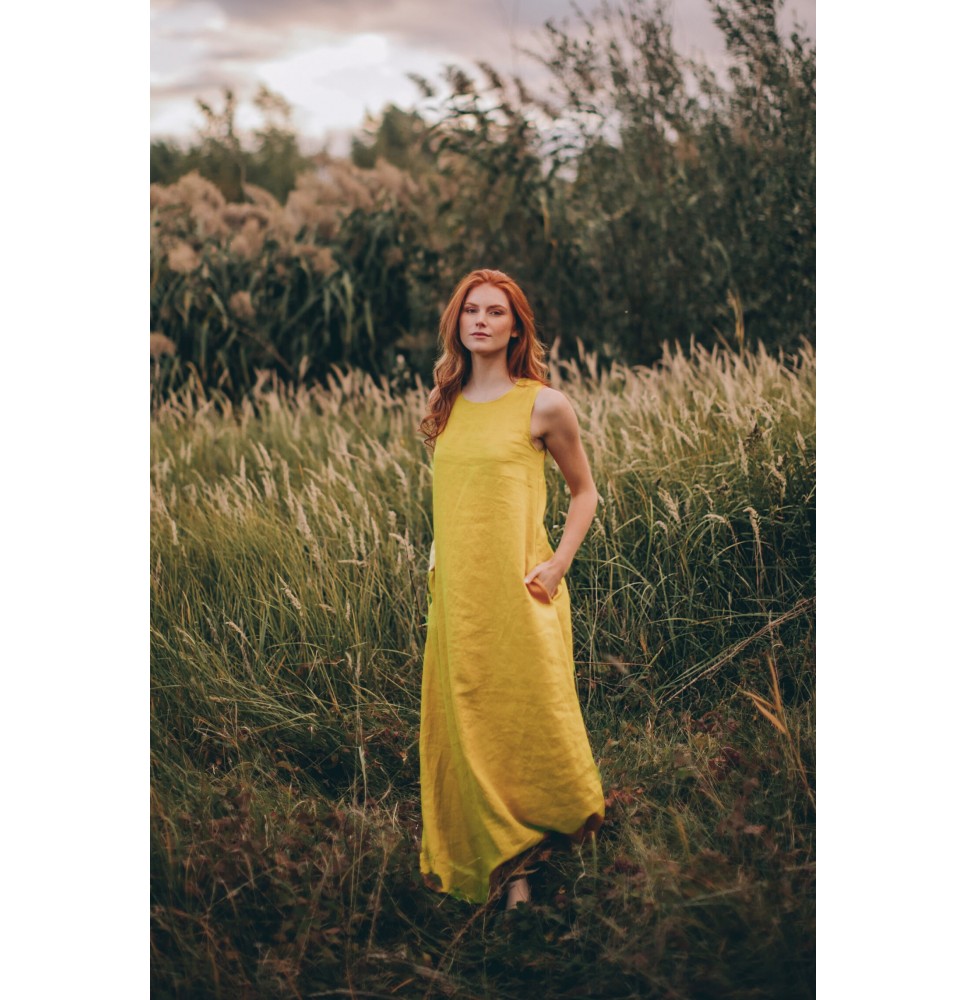 Summer Minimalist Linen Dress