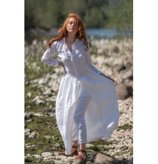 Summer long waist shirt dress