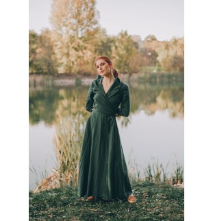 Women's Hooded Linen Maxi Dress