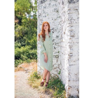 Women's Mint Button Dress